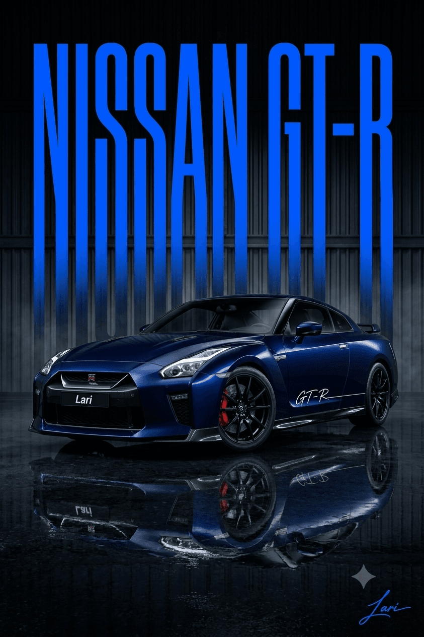 Midnight GT-R: Cinematic Automotive Poster